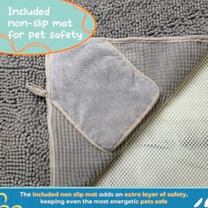 Pet 2-in-1 Dog Towel & Mat – Transforms from Drying to Bath Mat, Ultra Soft, Absorbent & Quick-Drying, Machine Washable Dog Towels with Detachable Non-Slip Mat and Hand Pockets (Small) - Image 9