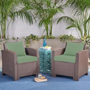 24x24 Inch Outdoor Cushions for Patio Furniture Set of 2, Waterproof Outdoor Chair Cushions w/Fade-Resistant, Removable & Machine-Washable Covers, Deep Seat Sofa/Couch Pads Replacement, Sage Green - Image 3