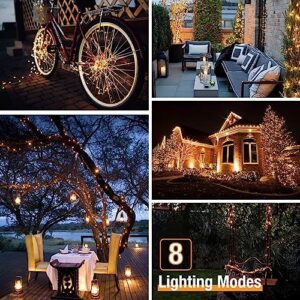 12 Pack Solar String Lights Outdoor, Total 960LED 396FT Solar Fairy Twinkle Lights Outdoor Waterproof 8 Modes Copper Wire Solar Lights for Outside Garden Patio Tree Christmas Wedding Party Decor - Image 4