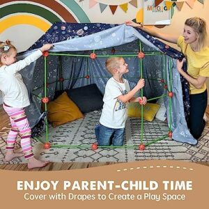 Tiny Land Fort Building Kit Creative Fort Indoor Outdoor for 5,6,7,8 Years Old Boys and Girls STEM Building Toys with Storage Bag DIY Castles Tunnels with 86 Rods and 44 Balls - Image 6