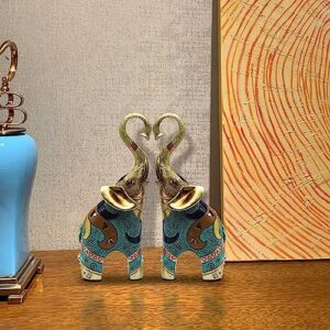 Large Gold Elephant Statue for Home Decor, Small Elephant Figurines (2 Pcs Medium) - Image 6