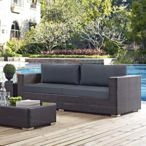 Outdoor Chair Cushions for Patio Furniture with Waterproof Detachable Cover, Deep Seat Couch Cushion Replacement and Backrest Pillow for Sectional Sofa, 25.6 x 25.6 Inch, Dark Grey, Set of 2 - Image 2