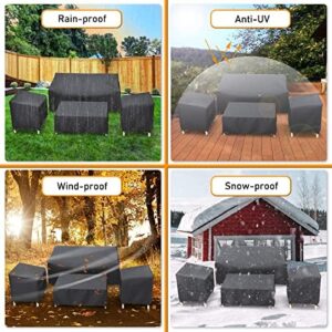 STARTWO Outdoor Patio Furniture Cover Waterproof 4-Piece Set for Chairs 32in, Loveseat 56in, Coffee Table 45in, Heavy Duty 500D, Black - Image 7