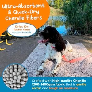 Pet 2-in-1 Dog Towel & Mat – Transforms from Drying to Bath Mat, Ultra Soft, Absorbent & Quick-Drying, Machine Washable Dog Towels with Detachable Non-Slip Mat and Hand Pockets (Small) - Image 4