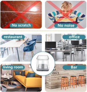 24 Pcs Chair Leg Floor Protectors Square, Silicone Felt Furniture Leg Pads Caps Covers for Hardwood Floors (Fit:3/4" to 1") - Image 6