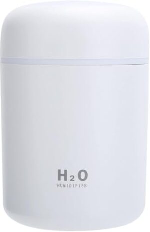 H2O – Ultrasonic Cool Mist Humidifier 3 Color (Black, White, Pink), Quiet Operation, USB Powered, Portable for Home, Office, Travel, Night Light Function, Compact Design, Improves Air Quality - Image 2