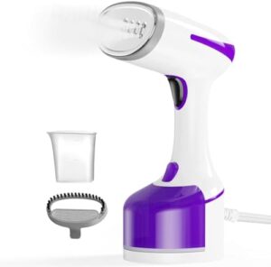 DBC 1500W Steamer for Clothes With 250ml Water Tank, 20S Fast Heat-up Portable Handheld Garment, 2 in 1 Fabric Wrinkle Remover and Clothing Iron with Brush - Purple