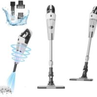 TECBOT Cordless Vacuum Cleaner, 12000 Pa Powerful Stick Vacuum with Brushless Motor, LED Touch Display, 30 Mins Long Runtime, Self-Standing Lightweight Vacuum for Hard Floor Carpet Hair, Gray