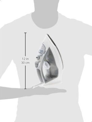 Amazon Basics Steam Iron For Clothes, Handheld Steamer, Steel Soleplate, 1700-Watt, Gray, 1.62ft - Image 5