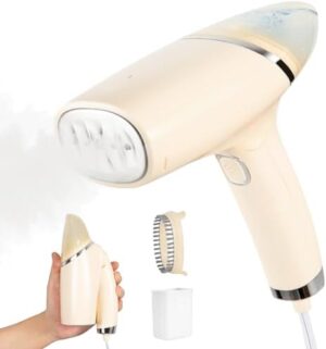 Portable Steamer for Clothes, 25s Fast Heat-up, 1000W Travel Steam Iron Wrinkles Remover with Brush, Foldable Garment Steamer 100ml Water Tank for Home Travel Office (120V Only)