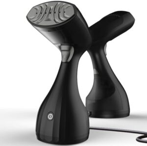 Garment Steamer, 1500W Travel Steamer with 300ml Detachable Water Tank, Fast 30s Heat-Up, Auto-Off, Handheld Steamer for Wrinkle Removal on Clothes, Garments, and Fabrics Black