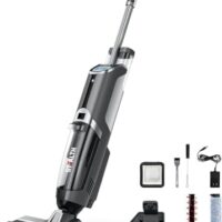 Stealth ECVP01 Cordless Wet Dry Vacuum Cleaner, Smart Vacuum Mop with Self-Cleaning Detachable Battery for Hard Floor Area Rugs Carpet, LCD Display, 30min Runtime, Voice Prompt
