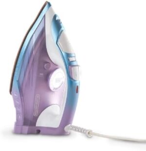 BLACK+DECKER Moonstone Iron, IR2323-1AD, Ceramic Infused Soleplate & Anti-Drip Function with Auto Clean and Auto Shut-off, 50% Smoother Glide for Fabric Wrinkles
