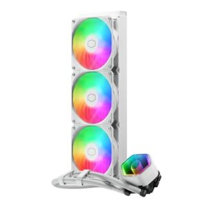 Cooler Master 360 Core II White AIO CPU Liquid Cooler, R9|U9|i9, Dual Chamber G9R Pump, Infinity Mirror aRGB, 400mm Tubing, 360mm Radiator, 120mm PWM Fan, AMD Ryzen AM5|4, Intel LGA 1851|1700 Platform - Image 12