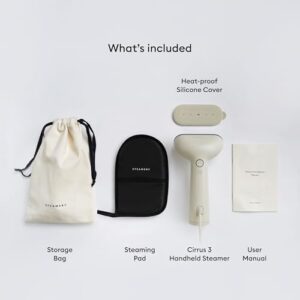 Steamery Handheld Clothes Steamer Cirrus 3, 1200W, US Plug, Heated Ironing Plate, Fast Heat Up, Garment Wrinkle Remover, Beige - Image 6