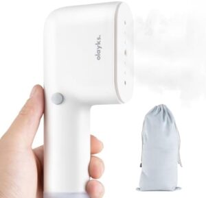 Travel Steamer for Clothes, Fashion Portable Handheld Garment Steamer, 15S Heat Up, Olayks Travel Size Steamer & Iron 2 In 1, 1.1lbs, Fabric Wrinkle Remover for All Clothes, White