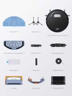 Robot Vacuum and Mop - 4500Pa Powerful Suction Robot Vacuum, 3 in 1 Robot Vacuum Cleaner with Auto Carpet Boost, Self-Charging, App/Remote/Voice for Pet Hair, Carpet, Hard Floor - Image 8