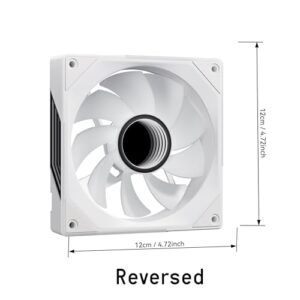 120mm RGB Case Fan, 4 Pin Control, Silent Infinity Mirror Fan (3, White, Reverse 120mm) - Image 9