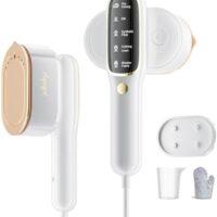 Steamer for Clothes, Travel Portable Handheld Turbo Steamer 5Mode Smart Display, 15s Heat-up Horizontal & Vertical Wrinkle Removal, Dual Function Wet/Dry Iron, Home Travel Use(PorcelainWhite)