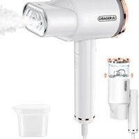 Portable Steamer for Clothes, Oragerju 2 in 1 Handheld Steamer and Iron, 15s Fast Heat-up, 2 Steam Modes, 1200w Auto Shut-Off Garment Steamer for Travel and Home, 170ML Detachable Water Tank (BG573)
