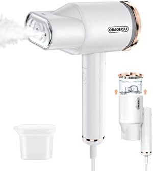 Portable Steamer for Clothes, Oragerju 2 in 1 Handheld Steamer and Iron, 15s Fast Heat-up, 2 Steam Modes, 1200w Auto Shut-Off Garment Steamer for Travel and Home, 170ML Detachable Water Tank (BG573)