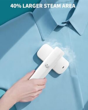 Travel Steamer for Clothes, Portable Steamer & Iron 2 in 1,Travel Size Mini Garment Steamer, 1.3lbs Only, 10s Heat Up, Large Heat Panel, 15mins Continous Steam, Small Handheld Steamer for Home Office - Image 7