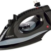 Jerdon Hotel Iron with Retractable Cord - Mid-Size, Black Clothing Iron - Dual Auto Shut-Off - 7-Foot Retractable Cord - 1200 Watts - J913B