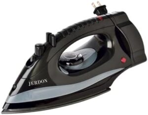 Jerdon Hotel Iron with Retractable Cord - Mid-Size, Black Clothing Iron - Dual Auto Shut-Off - 7-Foot Retractable Cord - 1200 Watts - J913B