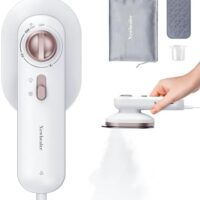 Newbealer Dual Voltage Travel Iron - 120V/220V, 490W, Small Dry Iron with 3 Temp Settings, 30ml Steam (Horizontal Only), Non-Stick Ceramic Soleplate, 1lb Lightly for Cruise, RV and Europe Trips