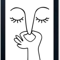 AIANHUA Black and White Bathroom Wall Decor Bad Smell Humorous Wall Art Funny Guest Toilet Picture Print Painting Modern Minimalistic Bathroom Sign