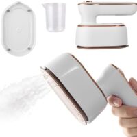 Steamer Iron For Clothes Travel Mini: Handheld Size Portable Fabric Clothing Steamers Small Hand Garment Electric Steam Ironing Machine For Clothes Travel College Dorm Home Essentials-White