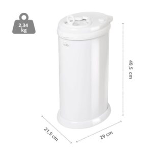 Ubbi Steel Diaper Pail, Odor Locking, No Special Bag Required, Award-Winning, Registry Must-Have, White - Image 5