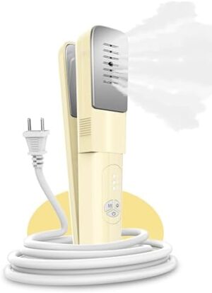 Travel Steam Iron, 180° Rotates to Clip, Hang, Flat Iron for Clothes, Curtains, 2025 LeakProof & Anti-Splash Tech, Fast De-Wrinkle, Crisp Crease, XL Tank, Easy Grip, Portable, Apt, Cruise, Dorm