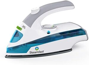 Steamfast SF-710 Mini Steam Iron, Non-Stick Sole Plate, Foldable Handle, 45 Second Heat Up Time, Cord Storage, White
