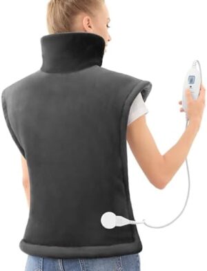 BOB AND BRAD Weighted Heating Pad for Back Pain Relief, 24" x34'' Electric Heated Wrap for Neck and Shoulder, 6 Heat Settings, Full Body Heating Pad, ETL Certified, FSA HSA Eligible