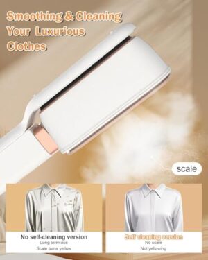 Travel Steamer for Clothes, 3 in 1 Portable Handheld Steamer, Steam Iron Wet & Dry Ironing,15s Fast Heat Up, 180° Flip, 1000W Light Mini Steam Iron for Travel and Home (Beige) - Image 8