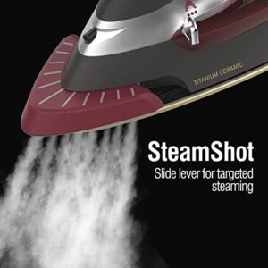 CHI Steam 2-in-1 Steam Iron and Vertical Garment Steamer with Targeted SteamShot for Clothes with Titanium Infused Soleplate, 1200 Watts, 10’ Cord (13108), Medium - Image 4