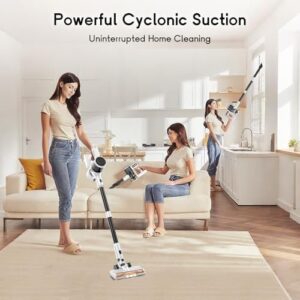 Cordless Vacuum Cleaner for Home - Lightweight, 30Kpa Stick Vacuum Clean with Rechargeable Battery, Max 45Mins Runtime, 8 in 1 Handheld Vacuum for Hardfloor & Carpets Pet Hair, White - Image 3