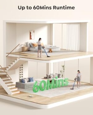 Cordless Vacuum Cleaner, 45Kpa 550W 60Mins Vacuum Cleaners for Home, Stick Vacuum Cordless Rechargeable, Wall Mount Charging, Self-Standing, Household Vacuum for Pet Hair/Carpet/Hardwood Floor(X9) - Image 7