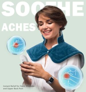 Heating Pad for Neck and Shoulder, 2lb Weighted Neck Heating Pad for Pain Relief, Valentines Day Birthday Christmas Gifts for Women Men Mom Dad, Mothers Day Gifts, 6 Heat Settings Auto-Off Home Office - Image 5