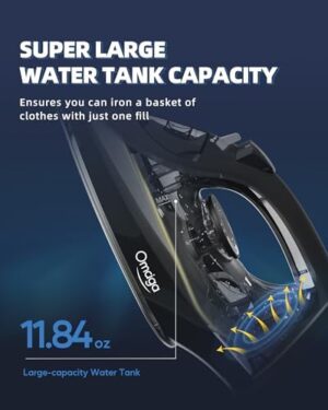 Steam Iron for Clothes, 1500W Clothes Iron with Non-Stick Soleplate, Clothing Iron with 11.84oz Water Tank, Self-Cleaning, Anti-calc Function - Image 4