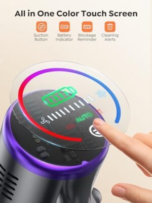 Cordless Vacuum Cleaner, Self-Standing Stick Vacuum with 450W 38Kpa Brushless Motor, Automatically Adjust Suction, Anti-Tangle Vacuum Cleaner for Home/Pet Hair/Carpet/Hard Floor - Image 6