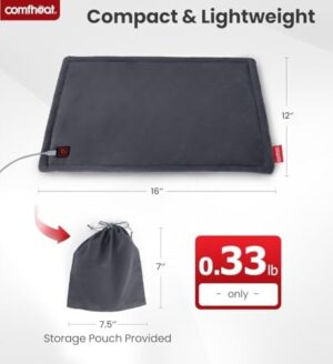 USB Heating Pad, 5V Travel Heat Pads for Airplane, Camping, FSA HSA Eligible 3 Heat Settings, Auto Off, USB Powered Small Heating Pad for Pain Relief, 16"x 12", Non-Chargeable - Image 6