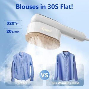 Steamer for Clothes, Travel Portable Handheld Turbo Steamer 5Mode Smart Display, 15s Heat-up Horizontal & Vertical Wrinkle Removal, Dual Function Wet/Dry Iron, Home Travel Use(PorcelainWhite) - Image 3