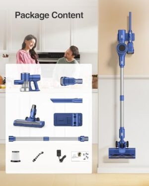 Cordless Vacuum Cleaner, 35Kpa Vacuum Cleaners for Home, Lightweight Household Stick Vacuum Cleaner, LED Display, Rechargeable, Handheld Vacuum for Pet Hair Carpet Hardwood Floor, AS2208 - Image 8