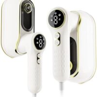 Portable Travel Steamer, 1200W Handheld Fabric Steamer for Clothes, 4 Modes with LCD Display, Powerful Wrinkle Remover for Home & Travel, 150ml Water Tank, 10S Fast Heat-Up, 180° Swivel Handle, White