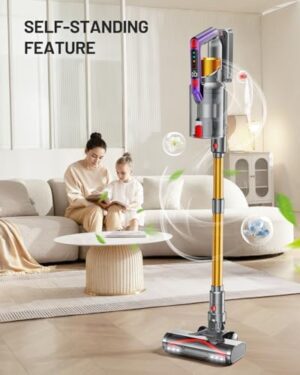 Cordless Vacuum Cleaner, 550W/45KPA Self-Standing Vacuum Cleaners for Home, Max 60Mins Anti-Tangle Stick Vacuum with Aromatherapy, Dual-Handheld Lightweight Vacuum for Pet Hair, Carpets, Hardwood - Image 4