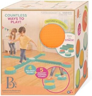 B. Toys – Balance Beam for Kids – Interlocking Balancing Beams – 5 Sensory Pads & 8 Beams – Active Play for Toddlers, Kids – 3 Years + – Balance & Build Set - Image 12
