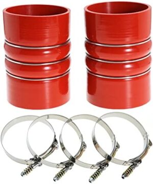 Silicone Charge Air Cooler Hump Hose Boot Set 4" X 6" 4 inch with T Bolt Clamp Red - Image 2