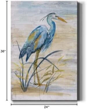 Renditions Gallery Animals Wall Art Abstract Paintings for Decor Rustic Yellow Blue Heron Bird Canvas Artwork Prints for Bedroom Living Room Office Walls - 24"X36" LT15 - Image 8